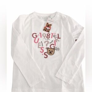 🌸 NWT GUESS Girls Long Sleeve Graphic Tee – Size 6X/7Y 🌸
